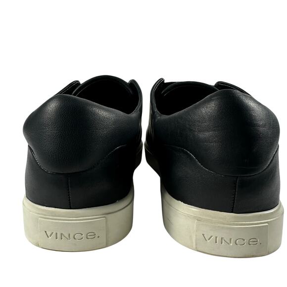 VINCE. Black Leather Cantera Sneakers Slip On Flat Minimalist Modern Women Sz 9M - Picture 6 of 15